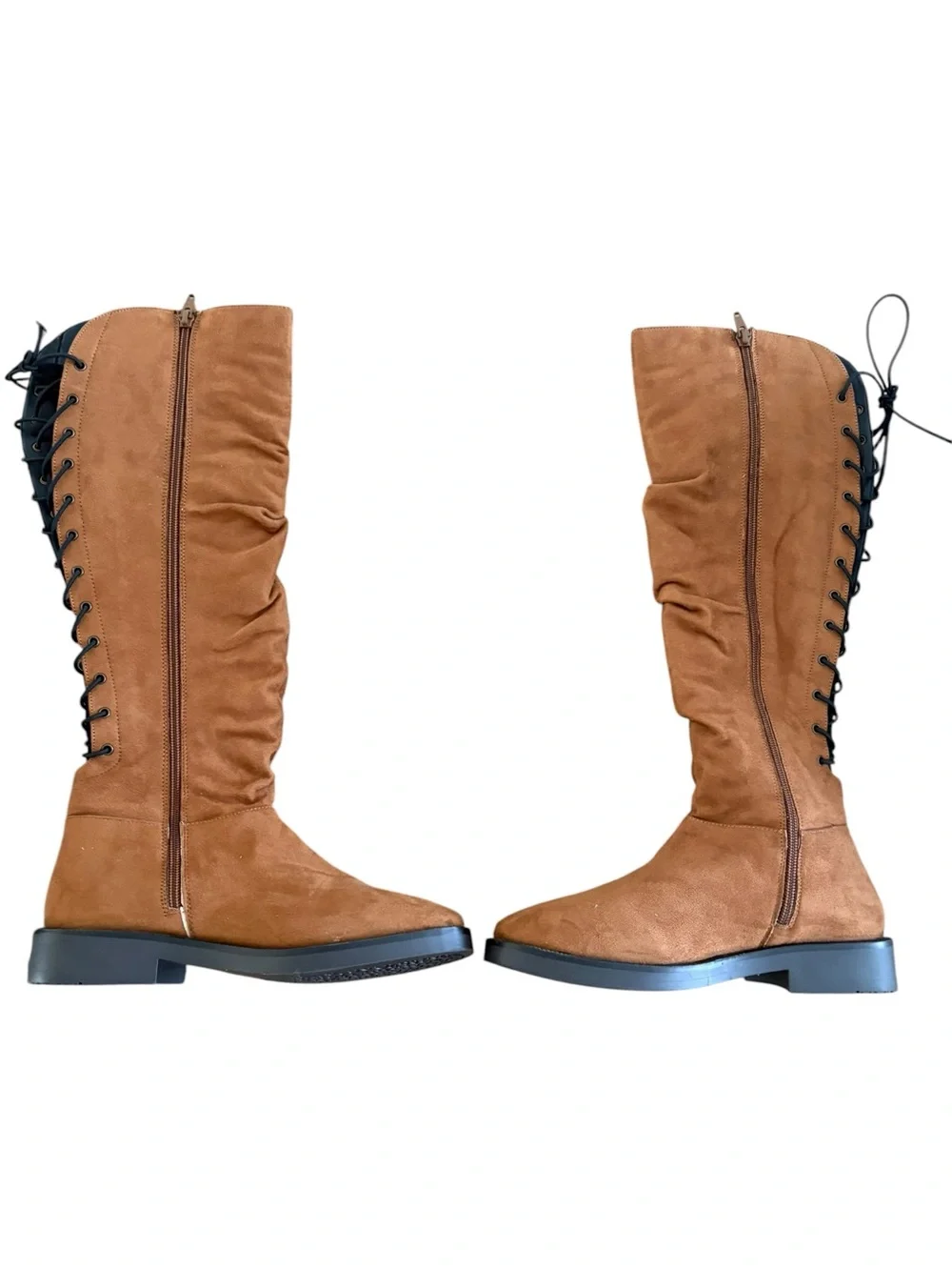 Journee Collection Tan Suede Over-the-Knee Slouch Boots